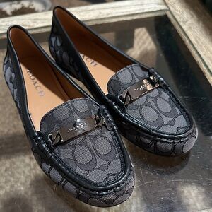 Coach “Olive” Women's Gray and Black Signature Loafers